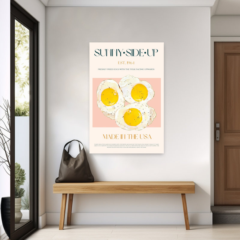 «Sunny Side Up Breakfast Classic Retro Vintage Architecture», art mural, H 60 po x l 40 po