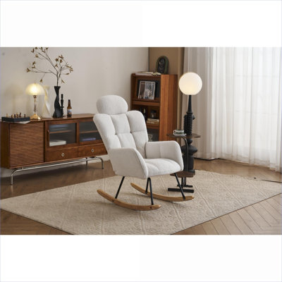 Fauteuil oscillant rembourré Teddy en tissu xpiyaer