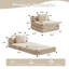Chaise-lit futon moderne pliable en chenille avec coussin-39047228