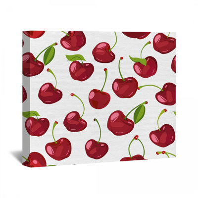 Cherry Pattern Canvas Wrap - Fruit Wall Decor