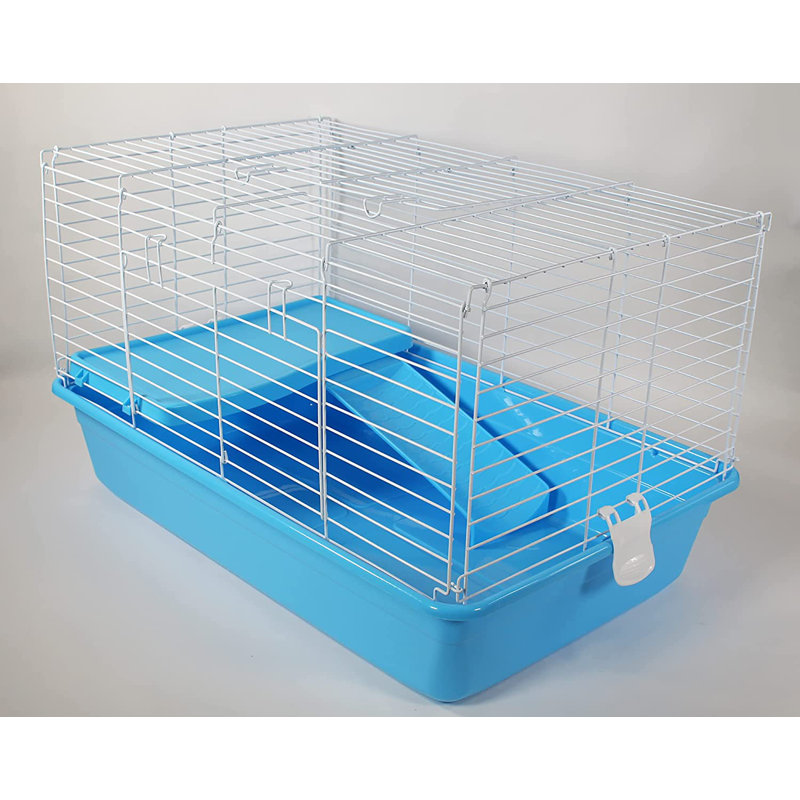 Blue and White Multi-Level Small Animal Cage with Ramp