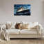 «Maritime Ships», art mural en bois à dossier intégré, 36 po x 24 po