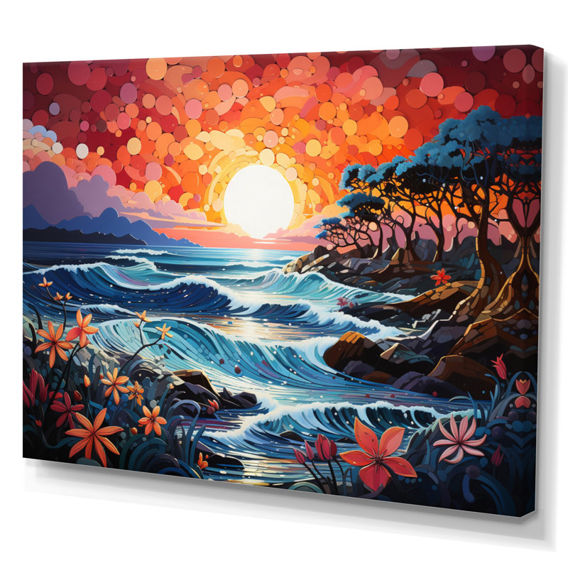 Beach Tropical Vibes XXI - Imprimé, H 30 po x l 40 po x P 1,5 po, Toile tendue