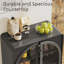 Buffet 31,5 "avec 2 portes arquées en verre, console, table basse et bar pour le salon de la cuisine, noir-133877950