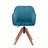 Gracie Mills Camden Tufted Teal Blue and Natural Upholstered Velvet Dining Arm Chair-1863140432-1863140433