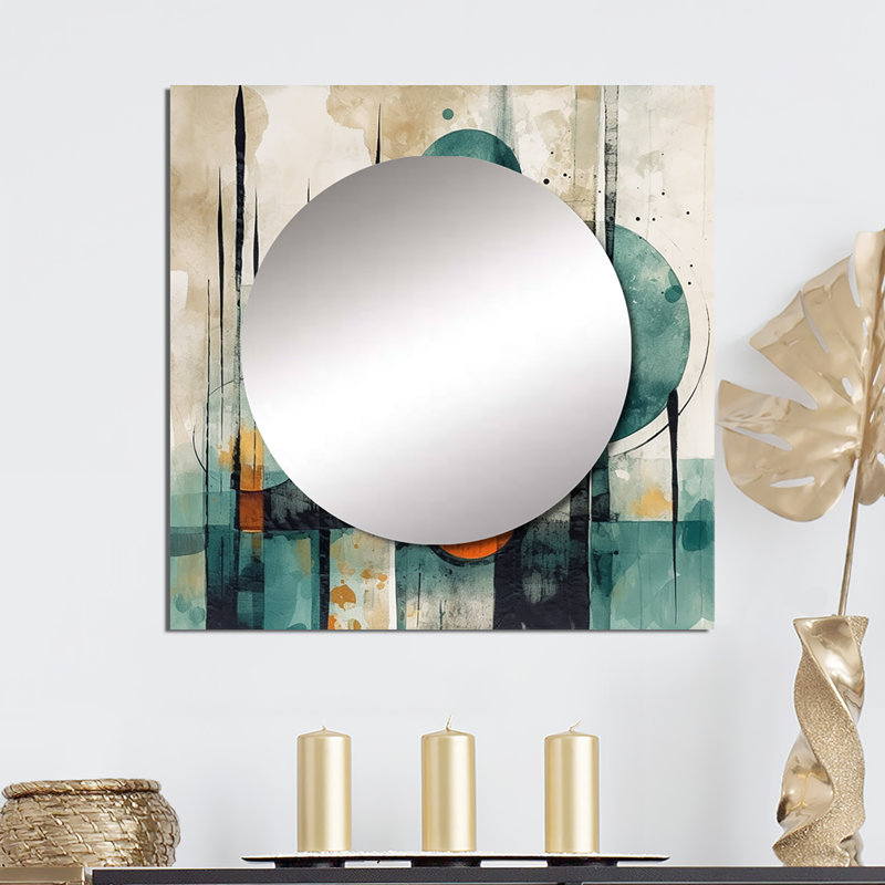 Mikiyas - Miroir géométrique mural moderne pour salle de bain, 36 po x 36 po