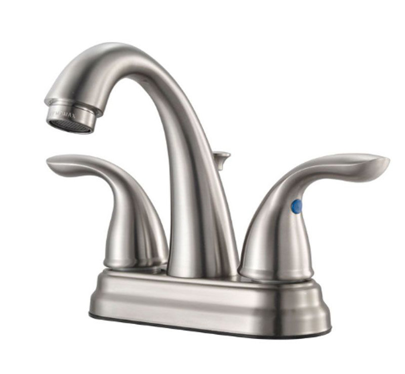 Centerset Bathroom Faucet with Drain Assembly, Brushed Nickel