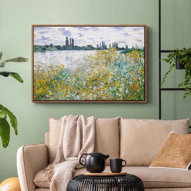 Paysage rétro-XXV III, Toile encadrée noyer flottant, H 17 po x l 25 po x P 2 po