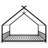 Full Size Montessori Floor Bed Metal House Bed Frame In Black For Kids-1038215936