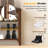 Shoe Rack Bench Entryway Storage with Leather Cushion and 3 Height-Adjustable Removable Shelve-2016343451