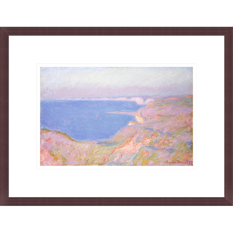 Sur les falaises près de Dieppe, coucher de soleil par Claude Monet, impression giclée encadrée, H 12,87 po x l 16,75 po