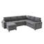 Canapé-lit modulaire convertible en U avec rangement-470268242