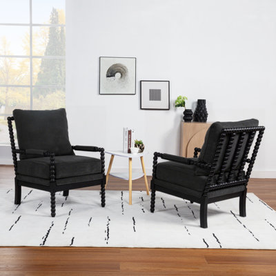 Accent Chair With Turned Wood And Solid Frame