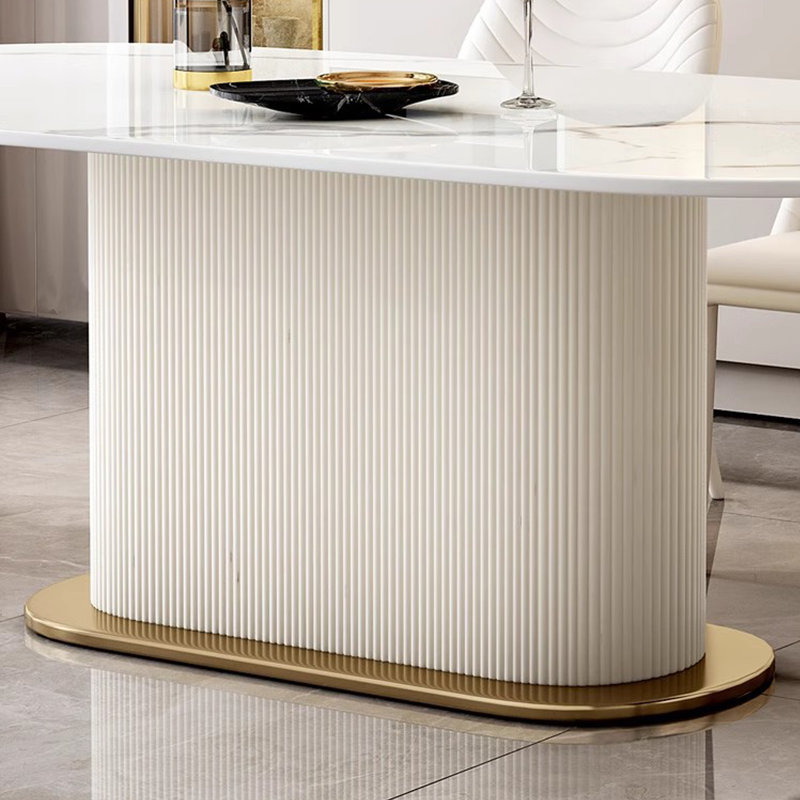 Light luxury home dining table, 29.92" H x 62.99" W x 35.43" D, 5 Pieces: Table, 4 Chairs