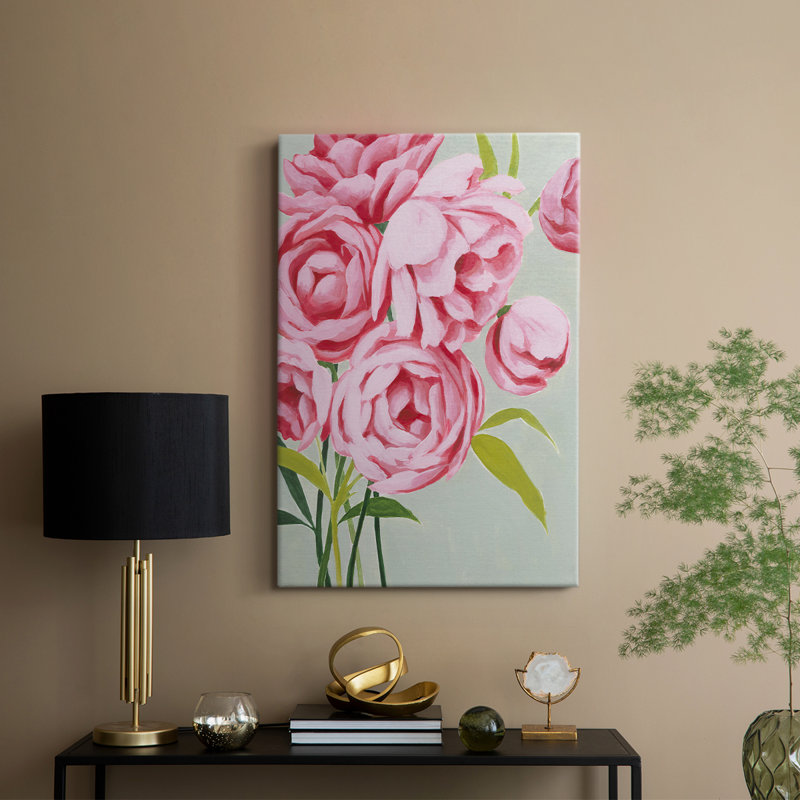Cette année, pivoines II - galerie Cavas sur mesure, H 48 po x l 32 po