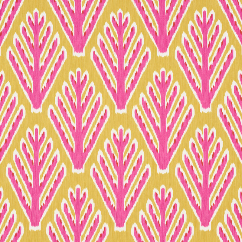 Schumacher x Johnson Hartig Bodhi Tree Fabric, Yellow/Pink