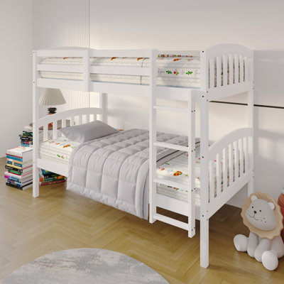 Jeeven Kids Twin Over Twin Bunk Bed