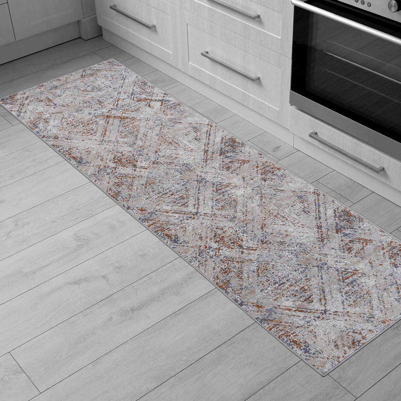 Tapis de couloir à motif géométrique Collection, Tapis de couloir 2 pi 2 po x 8 pi