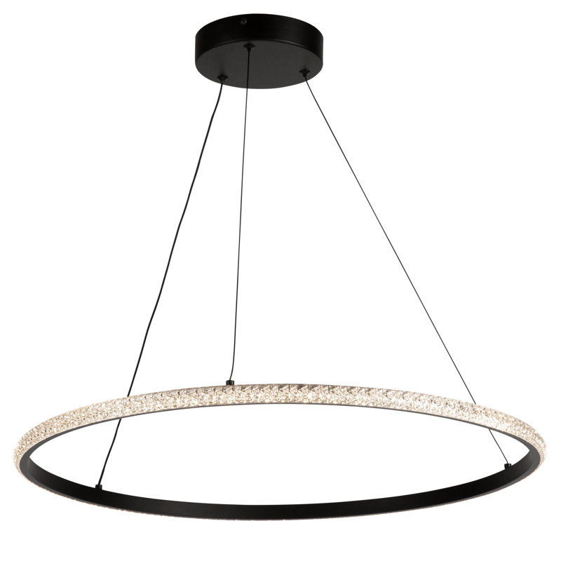 Luminaire suspendu DEL 30 W noir, H 0,79 po x l 23,6 po x P 23,6 po
