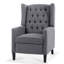 Fauteuil à oreilles inclinable confortable en tissu pour le salon avec garniture cloutée élégante