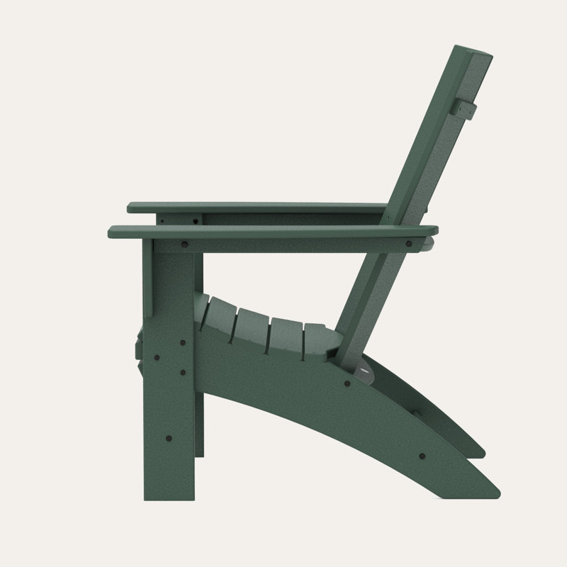 POLYWOOD Modern Curveback Adirondack Chair, Green