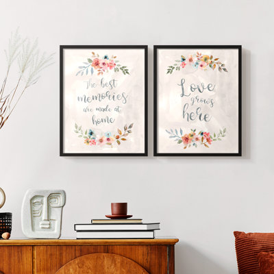 Souvenirs floraux - reproduction encadrée de qualité supérieure - prêt à être accroché - aucun clou requis - aucun clou requis