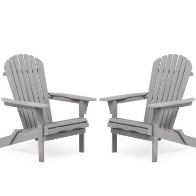 2 chaises pliantes en bois massif gris
