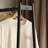Reyansh Solid Wood Clothes Rack with PE Rattan Shelf