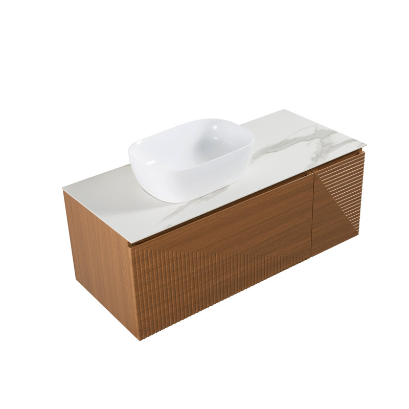 Ensemble de meuble-lavabo mural simple 47,25 po avec plateau en pierre Arrellano