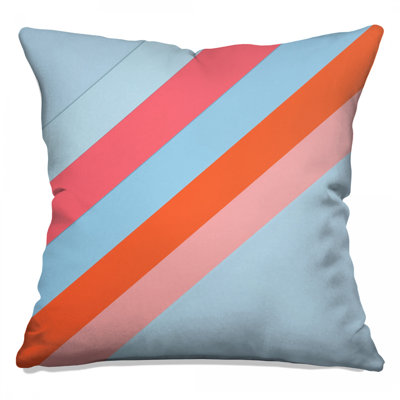 Diagonal Colourful Stripes Double Sided Throw Pillows
