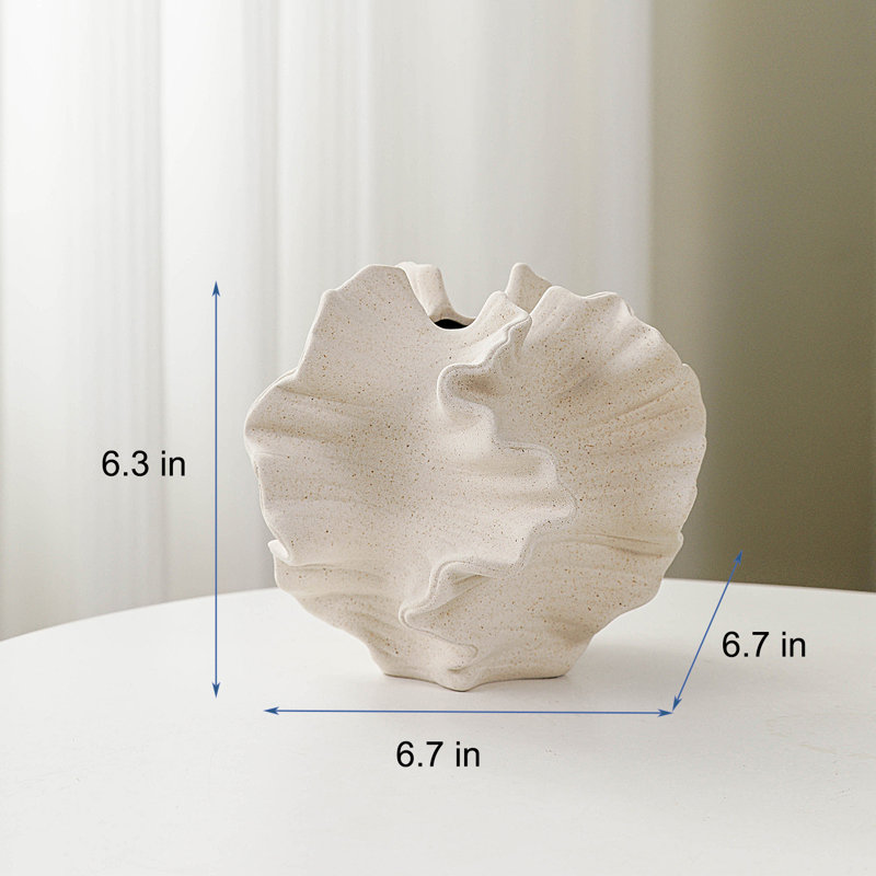 Kamran Handmade Ceramic / Porcelain Table Vase, White