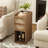 Narrow End Table (Set of 2), Slim Side Table with 2 Arched Rattan Drawers & Storage Mid Century Nightstand-622719173-622719172