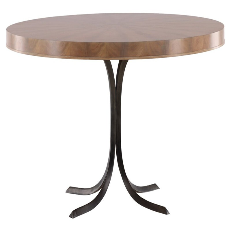 Rendition Round Solid Wood Dining Table, Dove Gray