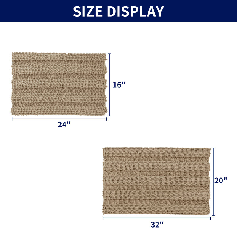 Lasse Non-Slip Bath Rug, Sand