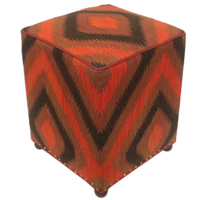 Repose-pieds vintage rembourré Kilim