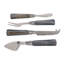 Service de fromage en acier inoxydable pour la cuisine et la table à manger - Service de table effet marbre pour les réceptions et les traiteurs - Lot de 4, 18 cm, argent et noir