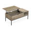 Table basse, L 42 po, rectangulaire, cocktail, plateau relevable, taupe foncé, métal noir, contemporain, moderne-1299543213