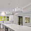 Lustre suspendu en cristal 16 po avec finition chromée - Luminaire tambour 7 lumières avec brins de cristal transparent