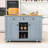 Kitchen Island Cart with Drop Leaf, Power Outlets and Ample Storage on Wheels-1548952848