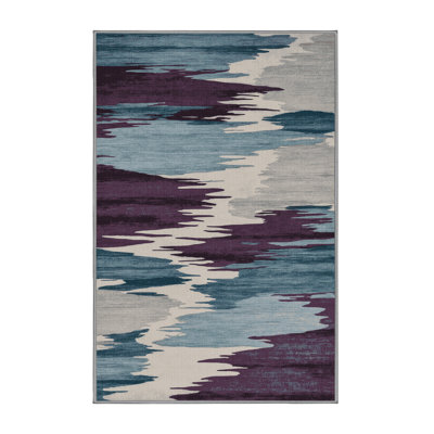 Tapis gris aquarelle lavable à la machine