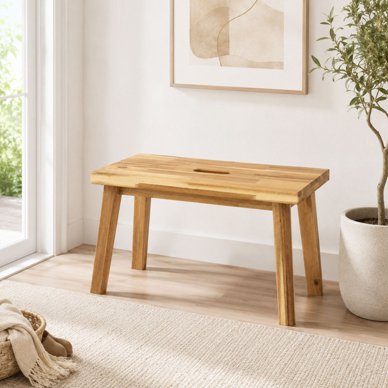26'' Solid Acacia Wood Entryway Bench