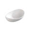 Oval Vessel Sink Stone Resin Bathroom Sink Modern Art Sink Matte White with Pop Up Drain (Matte White)