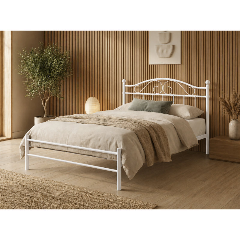 Sussex Metal Bed, White, Double (4'6)