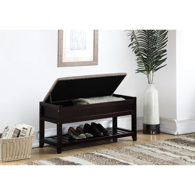 Banc avec rangement pour chaussures, Espresso/gris