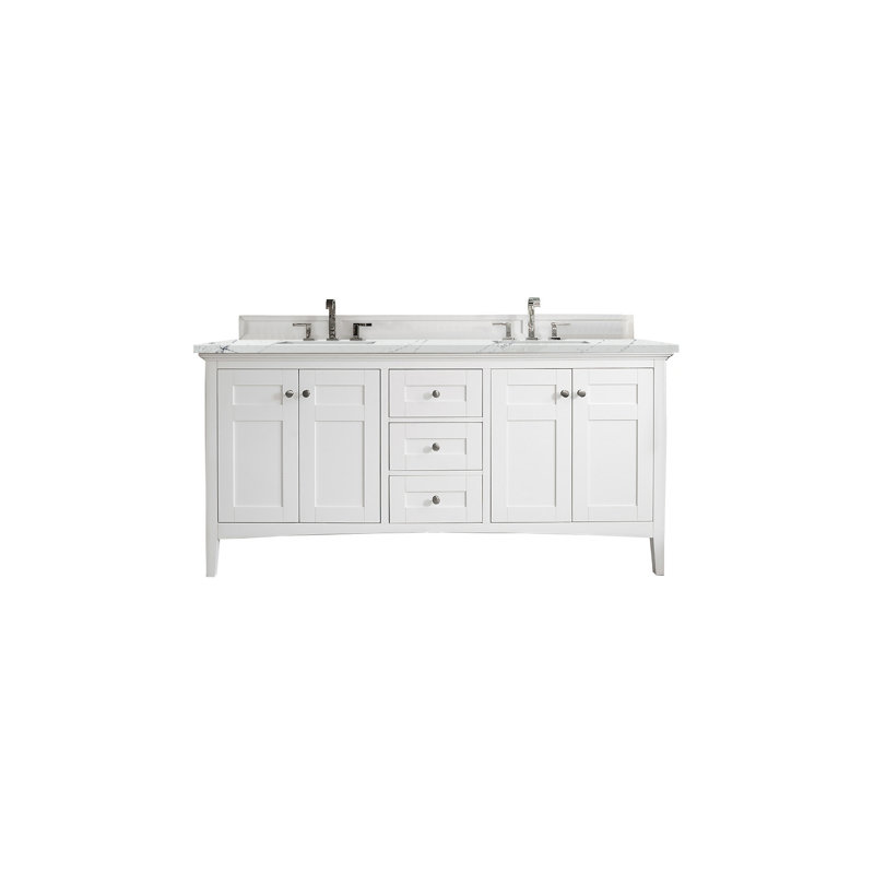 Palisades 72''  W Double Vanity, Bright White, Ethereal Noctis