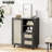Storage Cabinet With Adjustable Shelf And Two Drawers For Entryway, Living Room, Kitchen - Airy Appearance, Black Engineered Wood, 26.7 In Wide Airy, 15.11 Deep-1682424996