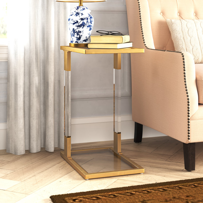 Table de bout en verre, Or