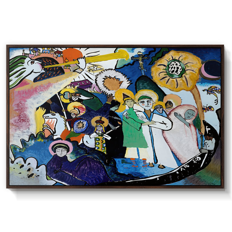 «All Saints Day I», 1911 - Toile tendue avec châssis Wassily Kandinsky, 26 x 40, Noyer