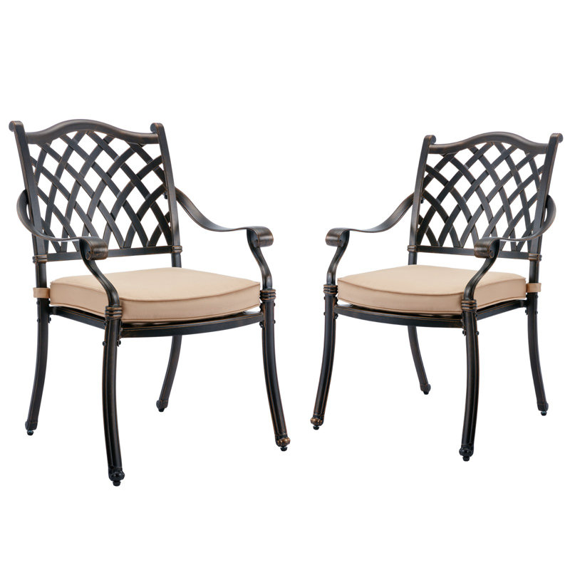 Fauteuil de salle à manger d'extérieur avec coussin Ahrendt