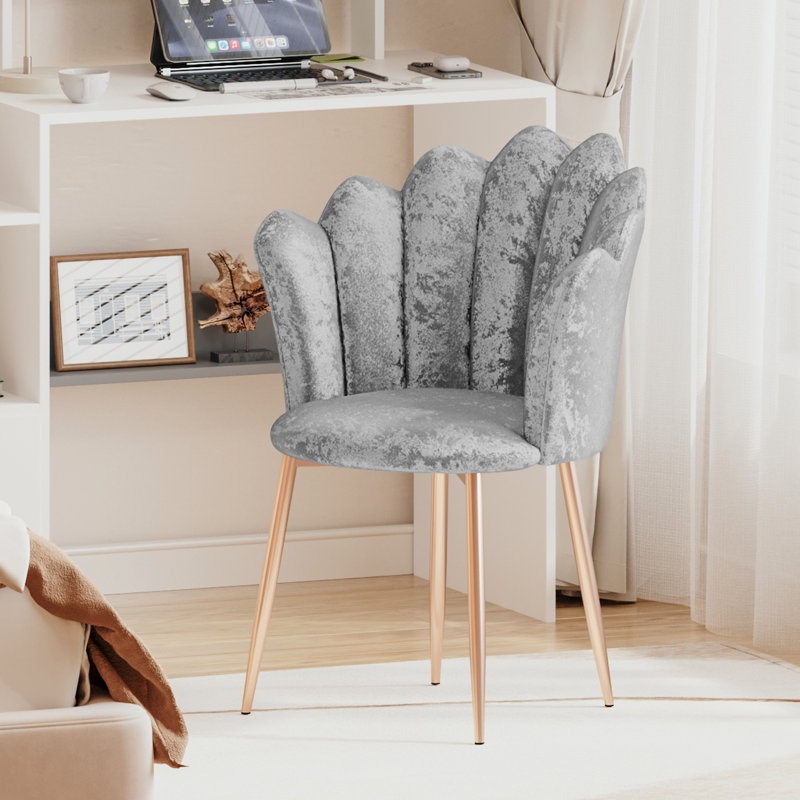 Upholstered Swivel Side Chair, Grey Velvet
